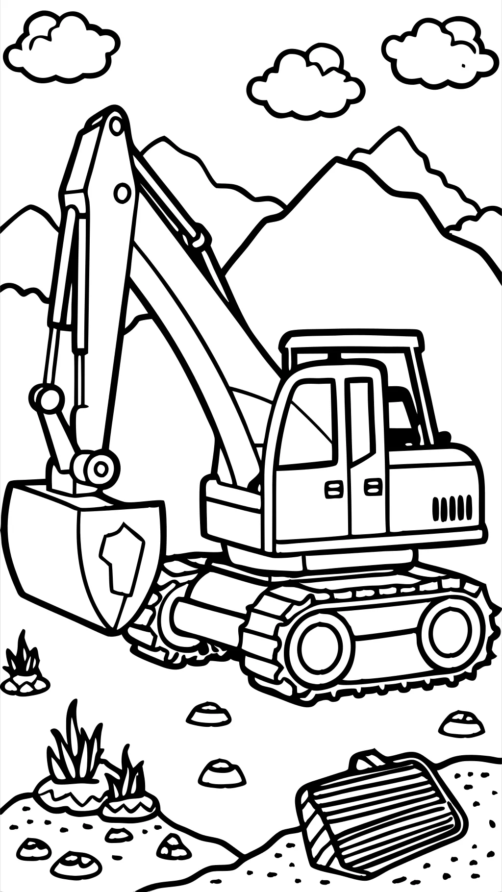 excavator coloring page printable